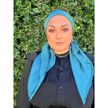 Luster Luxe Squares - Teal-Squares-The Little Tichel Lady