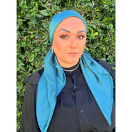 Luster Luxe Squares - Teal-Squares-The Little Tichel Lady