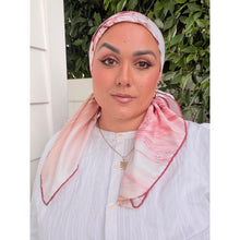 Floral Reverie Satin Print Square Headscarf - Pink-square-The Little Tichel Lady