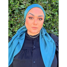 Luster Luxe Squares - Teal-Squares-The Little Tichel Lady
