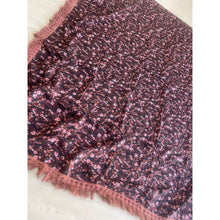 Israeli Tassel Embroidered Very Large Square - Midnight Bloom-Squares-The Little Tichel Lady