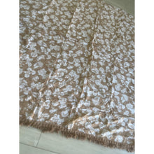 Israeli Tassel Embroidered Very Large Square - Neutral Floral-Squares-The Little Tichel Lady