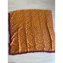Israeli Tassel Embroidered Very Large Square - Saffron Floral-Squares-The Little Tichel Lady