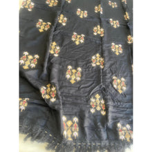 Israeli Tassel Embroidered Very Large Square - Elegant Black/Gold-Squares-The Little Tichel Lady