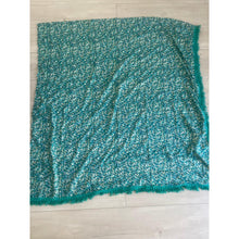 Israeli Tassel Embroidered Very Large Square - Teal Floral-Squares-The Little Tichel Lady