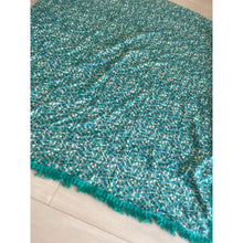 Israeli Tassel Embroidered Very Large Square - Teal Floral-Squares-The Little Tichel Lady