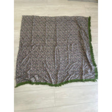 Israeli Tassel Embroidered Very Large Square - Olive Floral-Squares-The Little Tichel Lady