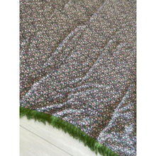 Israeli Tassel Embroidered Very Large Square - Olive Floral-Squares-The Little Tichel Lady