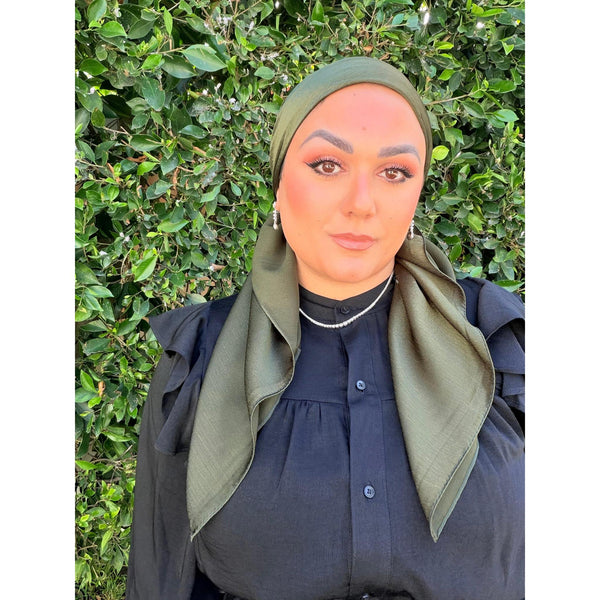 Luster Luxe Squares - Olive-Squares-The Little Tichel Lady