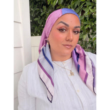 Painted Prism Satin Print Square Headscarf - Purple/Blue-square-The Little Tichel Lady