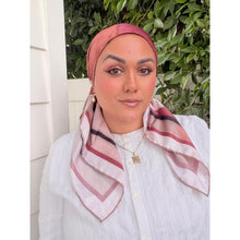 Painted Prism Satin Print Square Headscarf - Rosey-square-The Little Tichel Lady