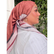 Painted Prism Satin Print Square Headscarf - Rosey-square-The Little Tichel Lady