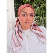 Painted Prism Satin Print Square Headscarf - Rosey-square-The Little Tichel Lady