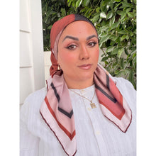 Painted Prism Satin Print Square Headscarf - Rust/Black-square-The Little Tichel Lady
