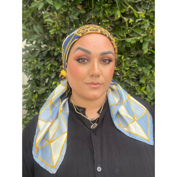 Gucci Authentic Vintage Designer Headscarf, Equestrian Animal Print-Designer headscarf-The Little Tichel Lady