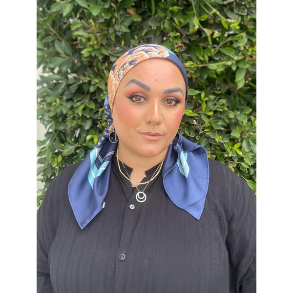 Dior Authentic Vintage Designer Headscarf, Asymmetric Floral-Designer headscarf-The Little Tichel Lady