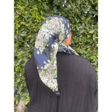 YSL Authentic Designer Headscarf, Navy Floral-Designer headscarf-The Little Tichel Lady