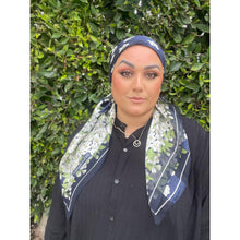 YSL Authentic Designer Headscarf, Navy Floral-Designer headscarf-The Little Tichel Lady