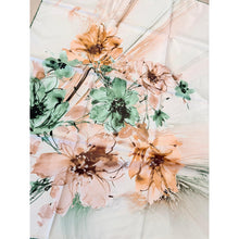 Floral Reverie Satin Print Square Headscarf - Green-square-The Little Tichel Lady