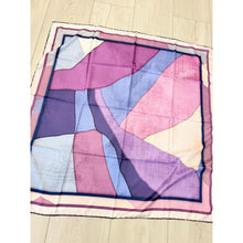 Painted Prism Satin Print Square Headscarf - Purple/Blue-square-The Little Tichel Lady