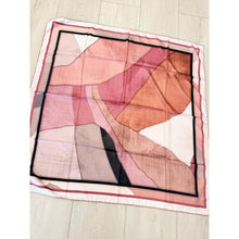 Painted Prism Satin Print Square Headscarf - Rosey-square-The Little Tichel Lady