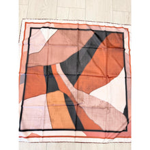 Painted Prism Satin Print Square Headscarf - Rust/Black-square-The Little Tichel Lady