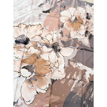 Breeze Blooms Satin Print Square Headscarf - Gray/Taupe-square-The Little Tichel Lady