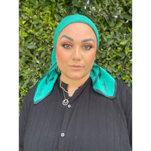 YSL Authentic Vintage Designer Headscarf, Emerald Monogram-Designer headscarf-The Little Tichel Lady