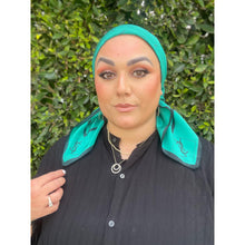YSL Authentic Vintage Designer Headscarf, Emerald Monogram-Designer headscarf-The Little Tichel Lady