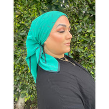 YSL Authentic Vintage Designer Headscarf, Emerald Monogram-Designer headscarf-The Little Tichel Lady
