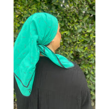 YSL Authentic Vintage Designer Headscarf, Emerald Monogram-Designer headscarf-The Little Tichel Lady