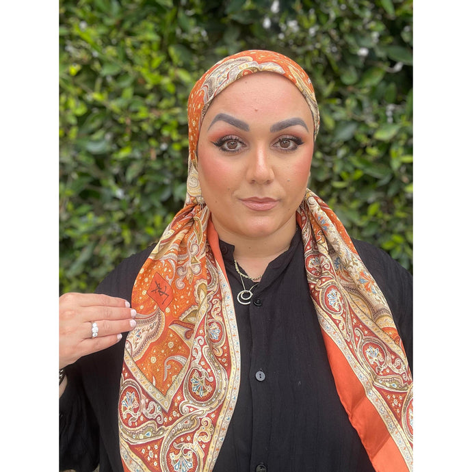 YSL Authentic Designer Headscarf, Precious Paisley-Designer headscarf-The Little Tichel Lady