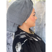 Israeli Lightweight Shimmery Headwrap - Mid-tone Silver-Long wrap-The Little Tichel Lady