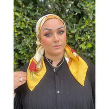 Ferragamo Authentic Vintage Designer Headscarf, Flowers & Drawings-Designer headscarf-The Little Tichel Lady