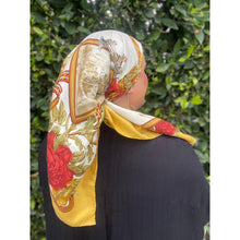 Ferragamo Authentic Vintage Designer Headscarf, Flowers & Drawings-Designer headscarf-The Little Tichel Lady