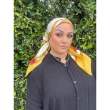 Ferragamo Authentic Vintage Designer Headscarf, Flowers & Drawings-Designer headscarf-The Little Tichel Lady