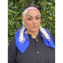 Gucci Authentic Vintage Designer Headscarf, Blue Flora Print-Designer headscarf-The Little Tichel Lady
