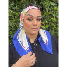 Gucci Authentic Vintage Designer Headscarf, Blue Flora Print-Designer headscarf-The Little Tichel Lady