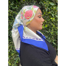 Gucci Authentic Vintage Designer Headscarf, Blue Flora Print-Designer headscarf-The Little Tichel Lady
