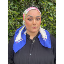 Gucci Authentic Vintage Designer Headscarf, Blue Flora Print-Designer headscarf-The Little Tichel Lady
