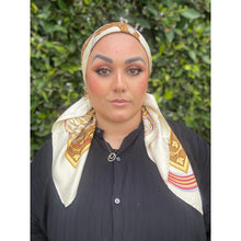 Ferragamo Authentic Vintage Designer Headscarf, Neutral Birds-Designer headscarf-The Little Tichel Lady