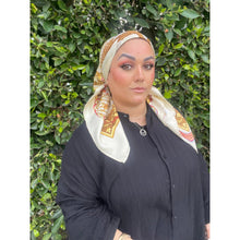 Ferragamo Authentic Vintage Designer Headscarf, Neutral Birds-Designer headscarf-The Little Tichel Lady