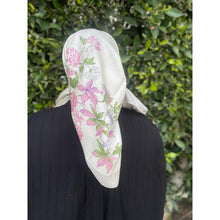 Dior Authentic Designer Headscarf, Pink Flora Print-Designer headscarf-The Little Tichel Lady