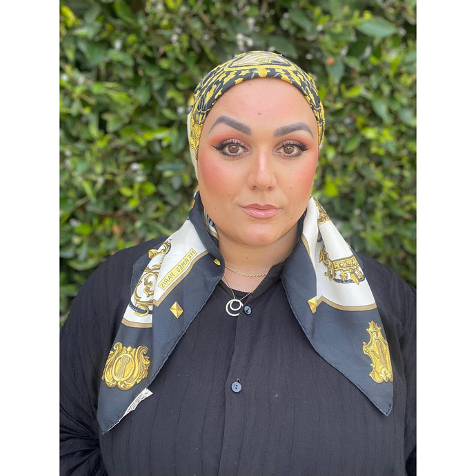 Hermes Authentic Vintage Designer Headscarf, Les Clés Silk Scarf 90-Designer headscarf-The Little Tichel Lady