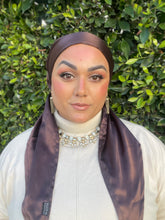 Luxe Satin Non-Slip Pretied - Chocolate Brown-pretieds-The Little Tichel Lady