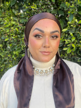 Luxe Satin Non-Slip Pretied - Chocolate Brown-pretieds-The Little Tichel Lady