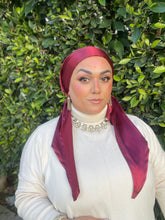 Luxe Satin Non-Slip Pretied - Burgundy-pretieds-The Little Tichel Lady