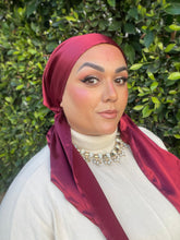 Luxe Satin Non-Slip Pretied - Burgundy-pretieds-The Little Tichel Lady