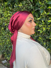 Luxe Satin Non-Slip Pretied - Burgundy-pretieds-The Little Tichel Lady