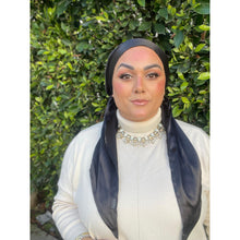 Luxe Satin Non-Slip Pretied - Black-pretieds-The Little Tichel Lady